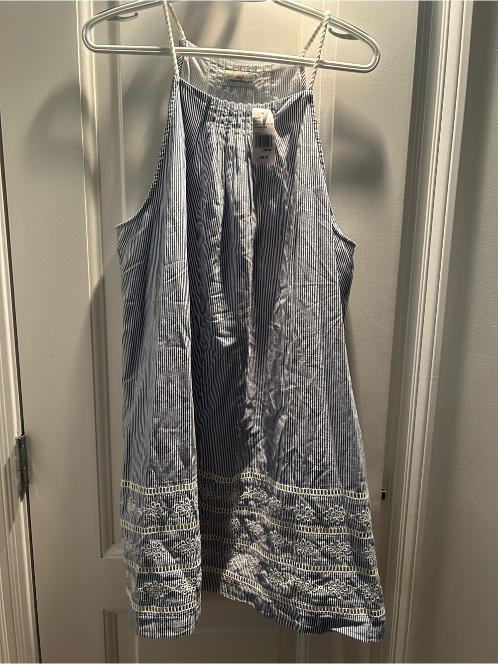 Vineyard Vines Navy & White Seersucker Rope-Strap dress - Picture 4 of 7